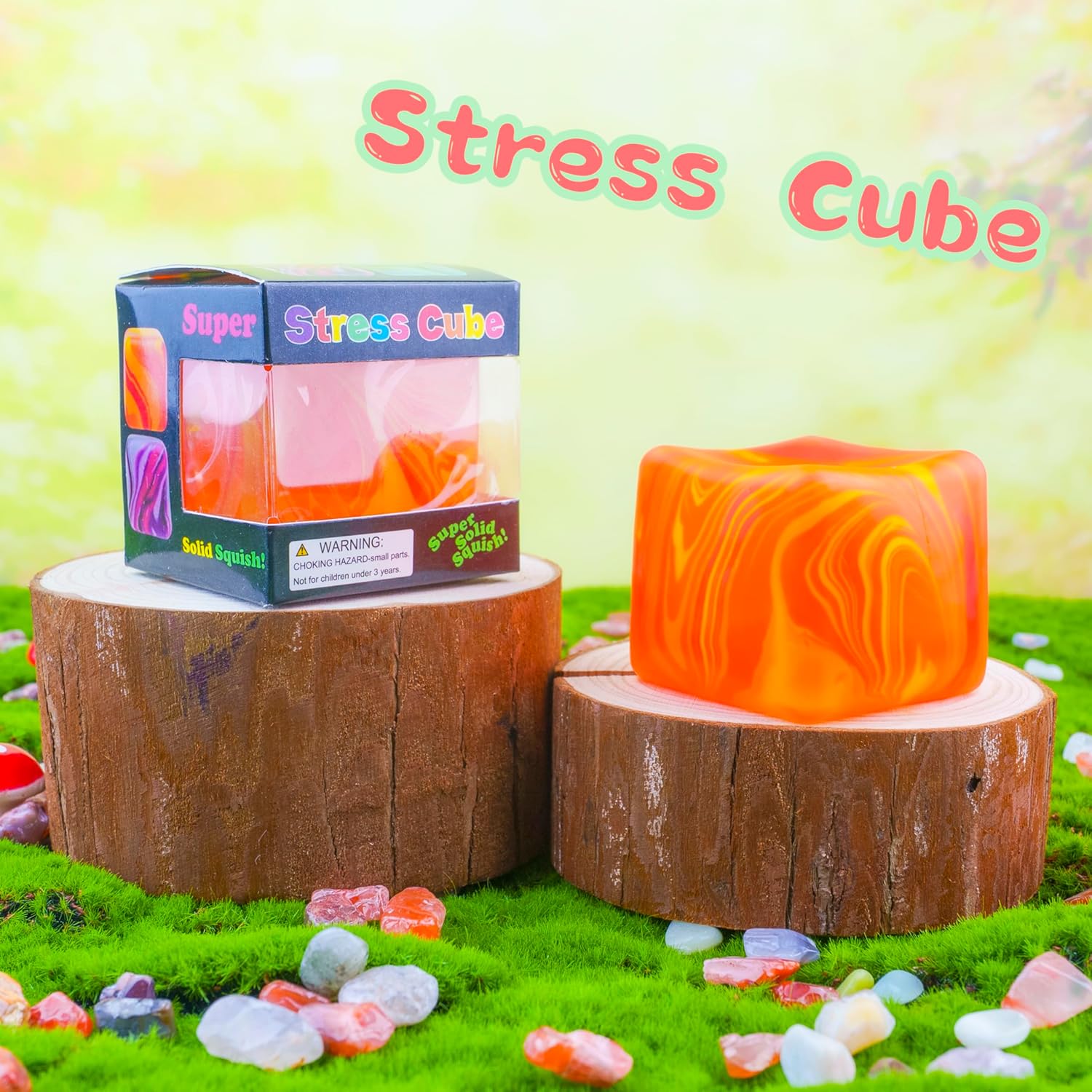 Slow Rising Stress Cube . Dough Stress Balls Soft Fidget Squishy Toys for Anxiety Relief. Pull Stretch Classroom Prize Party Favors Toys for Kids - Image 4